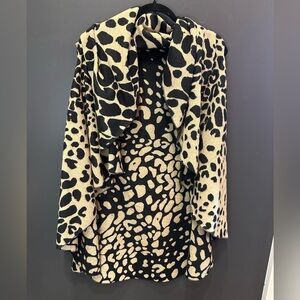 Black and Cream Duster | Cozy Cape | Poncho‎ Style | One Size